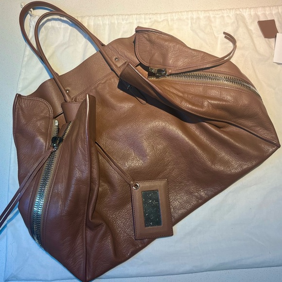 Balenciaga Papier A3 shopping bag in brown leather - Picture 6 of 9